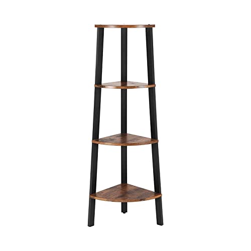 Γωνιακή Μεταλλική Ραφιέρα με 4 Ξύλινα Ράφια 34 x 34 x 125 cm Vasagle LLS34X