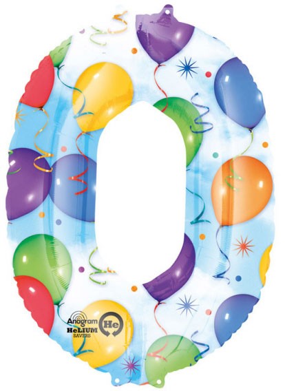 Number Giant Number 0 Foil Balloon 88*63 cm