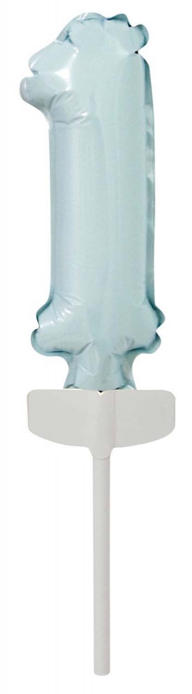 Number Pastel Blue, Blue Number 1 Foil Balloon for Cake 13 cm