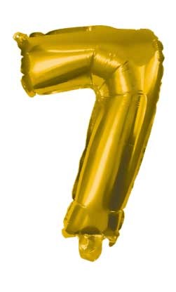 Number Gold, Giant Number 7 Foil Balloon 85 cm
