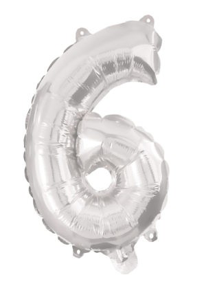 Number Silver, Silver number 6 foil balloon 95 cm