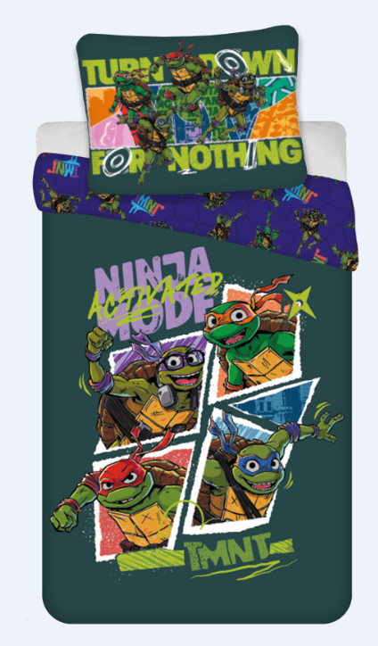 Teenage Mutant Ninja Turtles Activated children, kindergarten bedding cover 100×135cm, 40×60 cm
