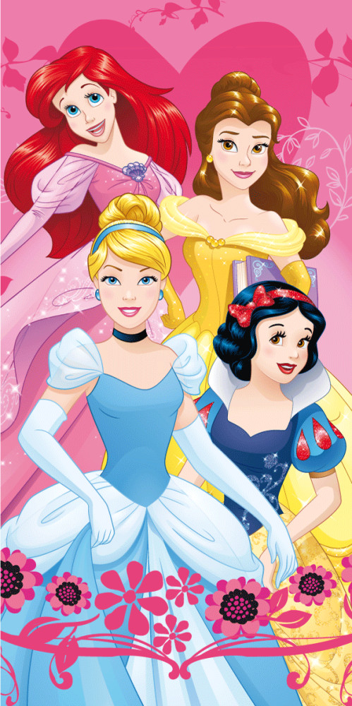 Disney Princess Heart bath towel, beach towel 70x140cm