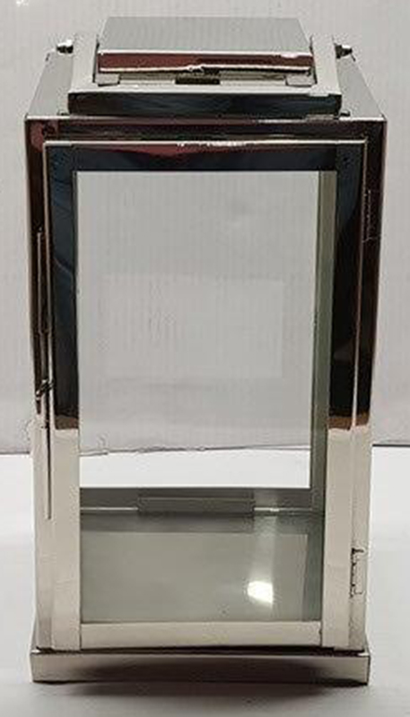 Φανάρι Μεταλλικό Ασημί 18x18x32εκ.