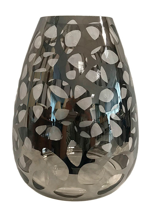 Βάζο διάφανο γυάλινο διακοσμητικό 16χ16χ28cm