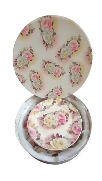 Σετ Πάστας & Πιατέλα 7τμχ Πορσελάνης Σε Καπελιέρα Vintage Roses