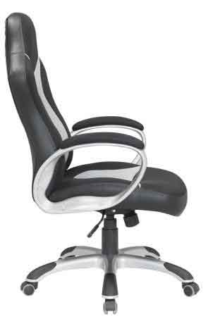 VELCO Pro Systems ΚΑΡΕΚΛΑ ΓΡΑΦΕΙΟΥ  GAMING ΜΑΥΡΗ-ΓΚΡΙ- ΔΙΑΣΤΑΣΕΙΣ: 64x62x110/118cm -ΕΠΙΦΑΝΕΙΑ PU PVC