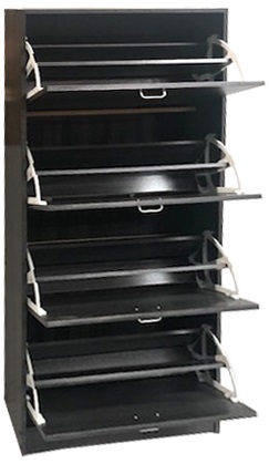 VELCO Pro Systems ΠΑΠΟΥΤΣΟΘΗΚΗ ΜΕ ΤΕΣΣΕΡΙΣ ΠΟΡΤΕΣ -ΑΕΡΙΖΟΜΕΝΗ ΠΛΑΤΗ 63x24x150 εκ  ΓΚΡΙ ΟΞΙΑ