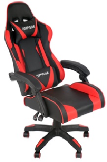VELCO Pro Systems ΚΑΡΕΚΛΑ ΓΡΑΦΕΙΟΥ GAMING -ΜΑΥΡΗ-ΚΟΚΚΙΝΗ- ΕΠΙΦΑΝΕΙΑ PVC