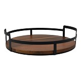 ΔΙΣΚΟΣ ΞΥΛΙΝΟΣ ΜΕ ΜΑΥΡΟ ΜΕΤΑΛΛΙΚΟ ΣΚΕΛΕΤΟ ΣΤΡΟΓΓΥΛΟΣ 28,5x28,5x6εκ. ANKOR