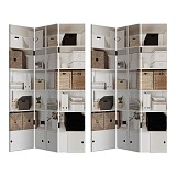 ΠΑΡΑΒΑΝ ΤΡΙΠΛΟ ΣΕ ΤΥΠΩΜΕΝΟ ΚΑΜΒΑ ΜΕ ΛΕΥΚΗ ΒΙΒΛΙΟΘΗΚΗ 180x120x2,5εκ.ANKOR  849383