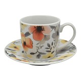 ANKOR Σετ Φλυτζανιών Καφέ 110ml Πορσελάνης με Σχέδιο Λουλούδια   Κομψό & Ρομαντικό  848430