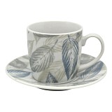 ΣΕΤ ΦΛΥΤΖΑΝΙΑ ΚΑΦΕ ΠΟΡΣΕΛΑΝΙΝΑ ΜΕ ΣΧΕΔΙΟ ΓΚΡΙ ΚΑΙ ΠΕΤΡΟΛ ΦΥΛΛΑ 110ml ANKOR