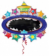 Colour Black Board Star foil balloon 78 cm