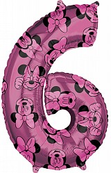 Disney Minnie  foil balloon number 6, 66 cm