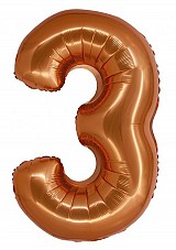 Number Copper Copper Number 3 Foil Balloon 76 cm