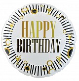 Happy Birthday Stripes Happy Birthday foil balloon 36 cm