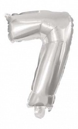 Number Mini Number 7 Silver Foil Balloon 33 cm