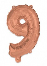 Number Rose Gold Number 9 Foil Balloon 95 cm