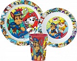 Paw Patrol dinner set, micro plastic set, cup 260 ml
