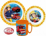 Fireman Sam tableware set, micro plastic set with mug 350 ml