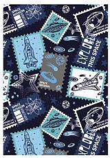 Space Stamp A/4 elastic folder