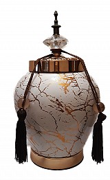 Βάζο Τζαρ Κεραμικό Με Καπάκι/Φούντα WC21-01-1901