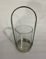 Διακοσμητικό Φανάρι  Μεταλλικό Ασημί 18x37εκ.