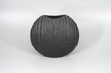 Μεταλλικό Πλακέ Βάζο Μαύρο 27x12x24cm