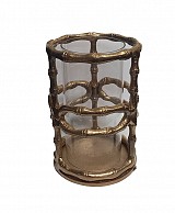 Διακοσμητικό Στρογγυλό Φανάρι Μεταλλικό Χρυσό 15x21εκ.