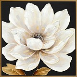 Πίνακας Σε Καμβά Λουλούδι σε Χρυσό Κάδρο 62.5x62.5x2.8cm