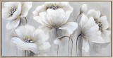 Πίνακας Σε Καμβά Λουλούδια σε Ασημί Κάδρο 62x122x4.5cm