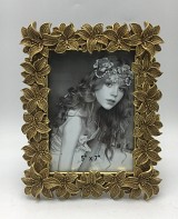 Κορνίζα Polyresin Χρυσή Ανάγλυφη Λουλούδια  22210-57  13×18εκ.