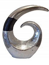 Κεραμικό Διακοσμητικό Βάζο Φλόγα Μαύρο/Ασημί