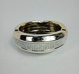 Τασάκι Ασημί Στρογγυλό Κεραμικό Με Στρας H7553-IF19C