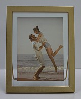 Κορνίζα Γυάλινη Με Χρυσό Μεταλλικό Πλαίσιο 10x15cm