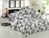 Σετ Πάπλωμα Le Blanc Premium Cotton 100% Leaves Grey Υπέρδιπλο 220x240