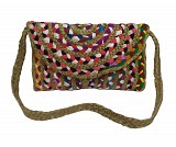 Τσάντα Θαλάσσης ΚΟΜΒΟΣ 50% Γιούτα - 50% Βαμβάκι Multicolor 25x35 - Design 3