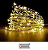 100 λαμπάκια led copper μπαταρίας λευκό θερμό σε σειρά με controller ip20 10,3m Xmasfest 1133507