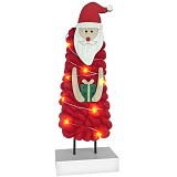 Άγιος ξύλινος με μάλλινο και 10led 29x10x4,5cm Xmasfest 1133539
