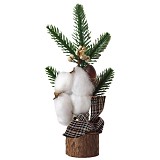 Δεντράκι σε Κορμό με Καρώ Φιόγκο 24cm Xmasfest 1133651
