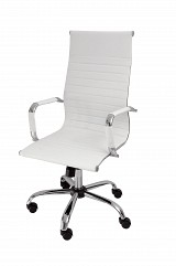 VELCO Pro Systems ΚΑΡΕΚΛΑ ΓΡΑΦΕΙΟΥ ΛΕΥΚΗ ΔΙΕΥΘΥΝΤΟΥ -ΔΙΑΣΤΑΣΕΙΣ: 55x53x105/115cm- ΕΠΙΦΑΝΕΙΑ PU