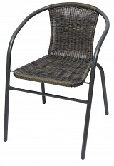 ΚΑΡΕΚΛΑ ΜΕΤΑΛΛΙΚΗ ΑΝΘΡΑΚΙ ME ΓΚΡΙ 2 ΤΟΝΩΝ WICKER ΜΕ ΜΠΡΑΤΣΑ- ΔΙΑΣΤΑΣΕΙΣ: W53xD60xH42/72cm