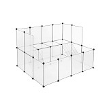 SONGMICS Guinea Pig Playpen, DIY Hutch Cage for Small Pet, White LPC004W01