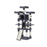 FEANDREA Cat Tree, Large Cat Tower, 170 cm, Smoky Grey PCT18GYZ