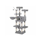FEANDREA Cat Tree, XXL Cat Condo, 164 cm, Light Grey PCT087W01