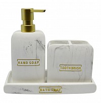 DISPENSER ΠΟΛΥΕΣΤΕΡΙΚΟ ΑΣΠΡΟ ΜΑΡΜΑΡΟ ΜΕ ΧΡΥΣΟ 7,8x6x18,3εκ.ANKOR