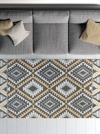 Click  Inart Χαλί υφασμάτινο Ρόμβοι γκρι-μπεζ 120x180εκ Click 6-35-914-0012