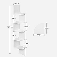 Γωνιακό Ράφι Τοίχου Λευκό VASAGLE 20x20x127.5εκ LBC20WT