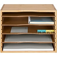 Navaris Δίσκος Εγγράφων με 5 Ράφια Καφέ 33x26x24.5εκ. 54271.2